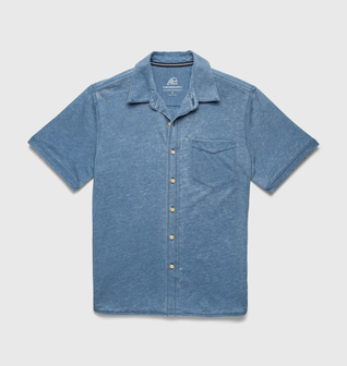 Tony Burnout Knit Shirt - Blue