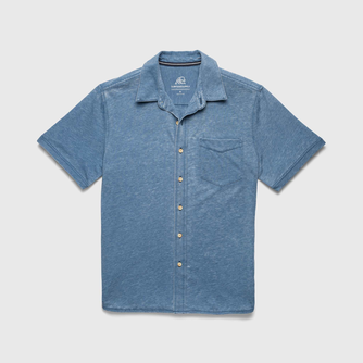 Tony Burnout Knit Shirt - Blue