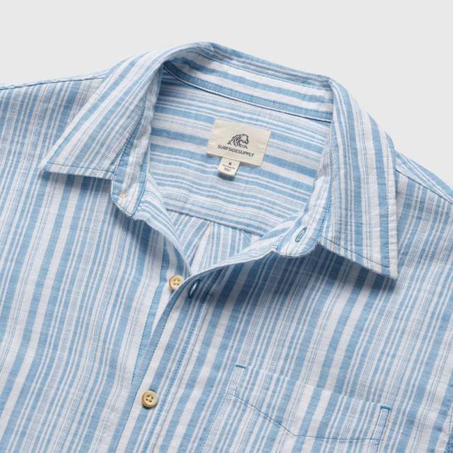 Joey Stripe Shirt - Cendre Blue-gallery-47040741703938