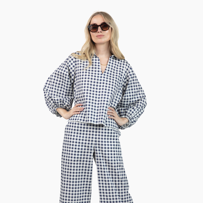 Take Pause Full-Length Set - Navy Gingham-gallery-51839787368736