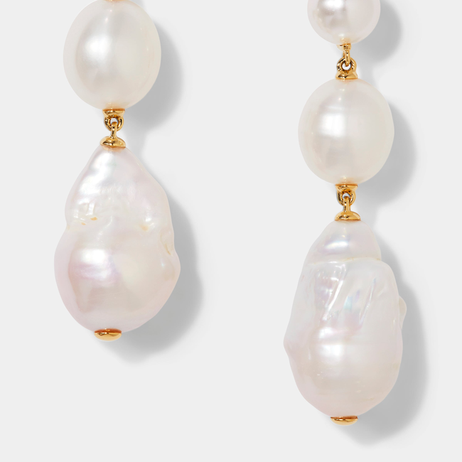LONDON TRIPLE PEARL DROP EARRINGS-gallery-45998949466371