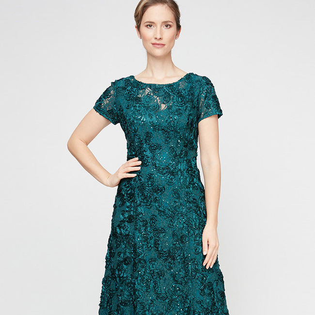 Evelyn Rosette Lace Long Gown-gallery-42518444146944