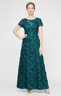 Evelyn Rosette Lace Long Gown
