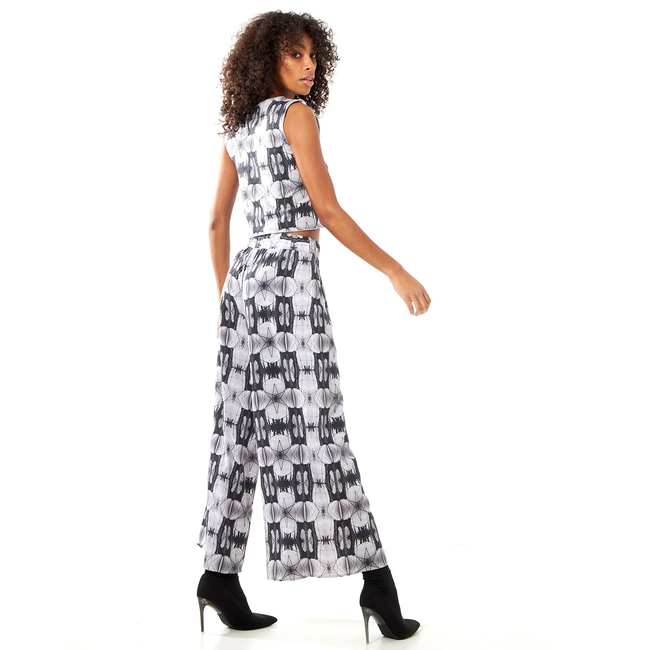 Babs Lightweight Wide Leg Pants - Brooklyn Bridge Print-gallery-45252492853544