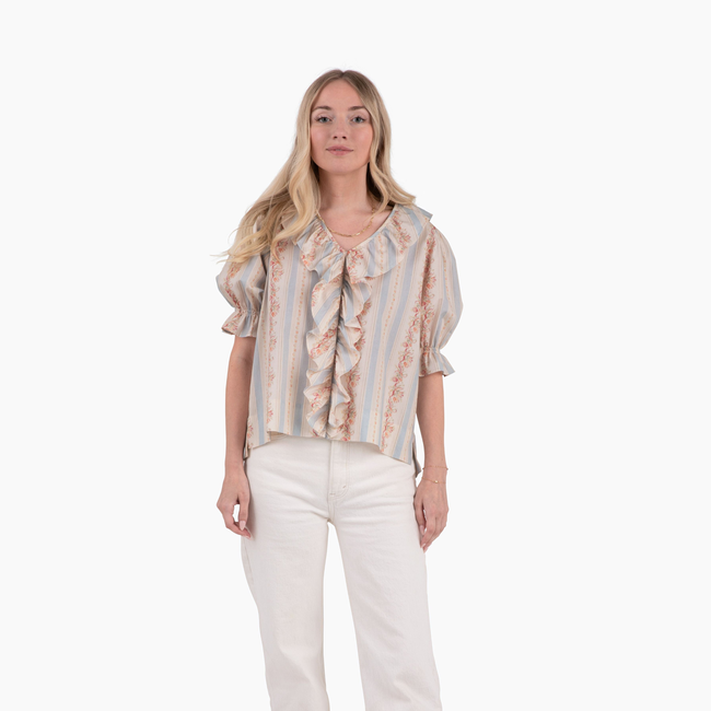 Pretty in Peace Top - Georgette Stripe-gallery-52321770996000