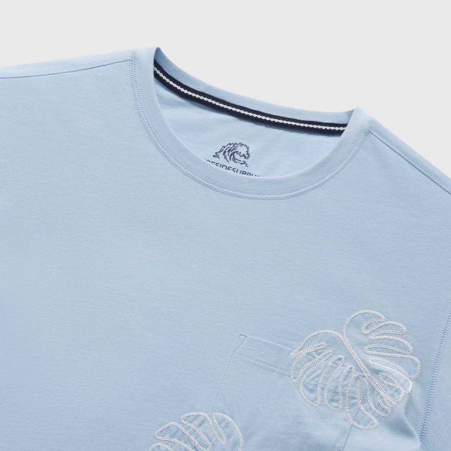 Chris Embroidered Tee - Skyway Blue-gallery-47040644514050