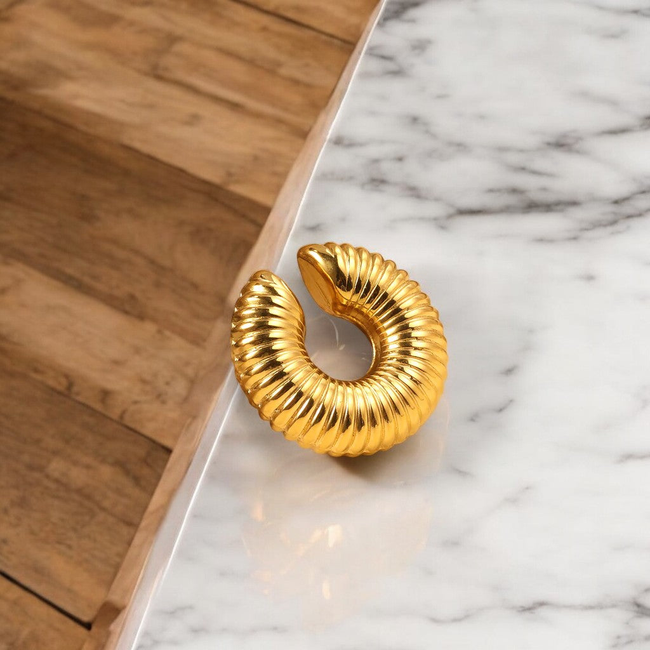 Shell Ear Gold Cuff-gallery-42503417331962