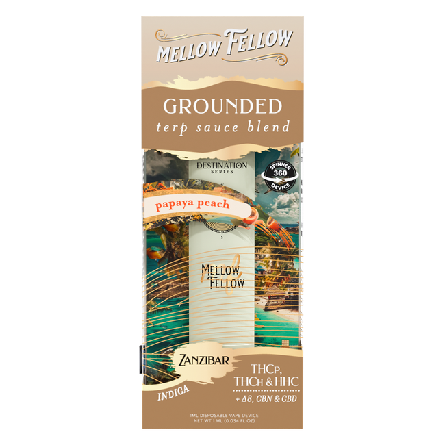 Grounded Blend - Zanzibar - Terp Sauce 1ml Disposable Vape - Papaya Peach (Indica)-gallery-36763925741774