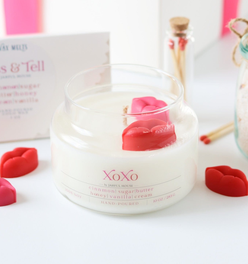XOXO Candle - Hand-Poured 10 oz Soy Candle with Lips Embellishments