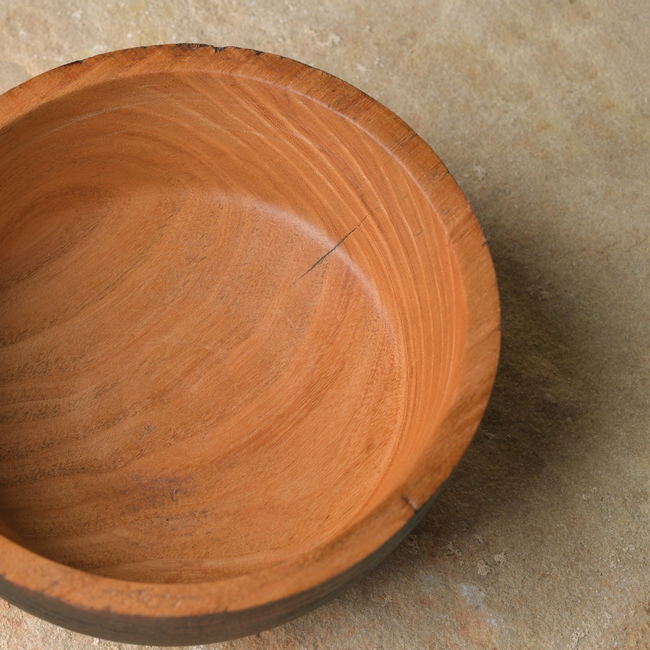 Honey Locust Serving Bowl with Yakisugi Treated Exterior-gallery-38312417886386