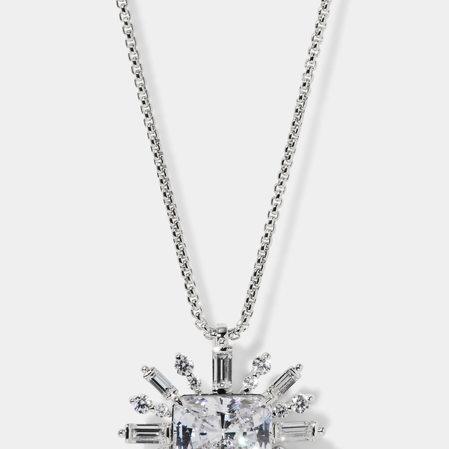 STELLAR CZ FULL HALO PENDANT NECKLACE-gallery-48486044500227