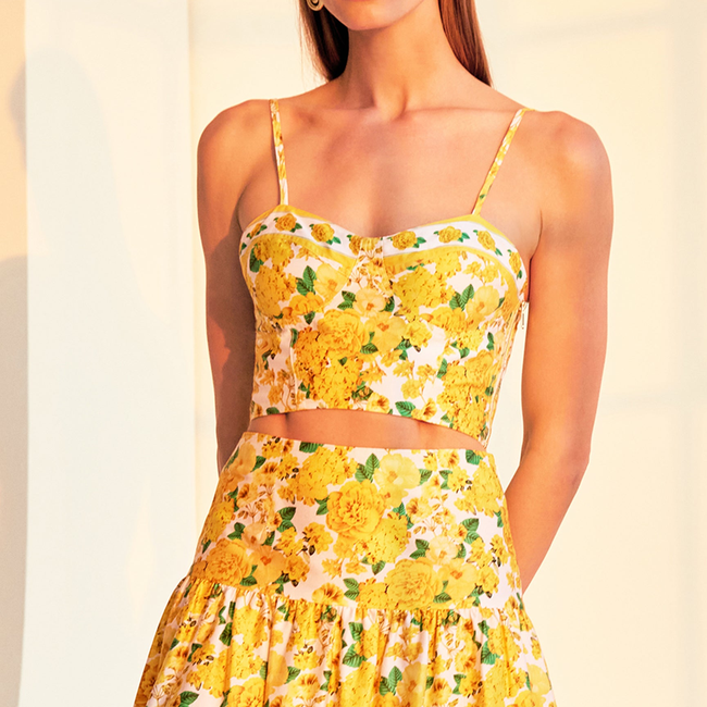 Linda Floral Poplin Bra Top-gallery-43987218399482