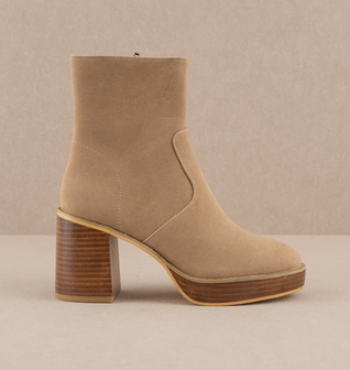The Alexandra - Khaki Platform Ankle Boots