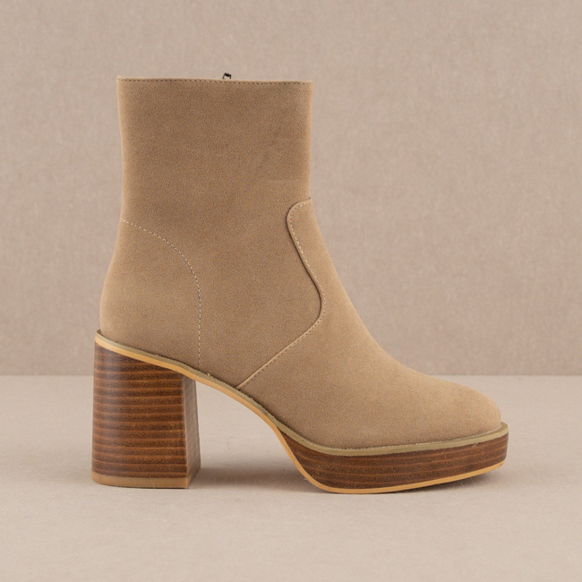 The Alexandra - Khaki Platform Ankle Boots-gallery-34712628527281