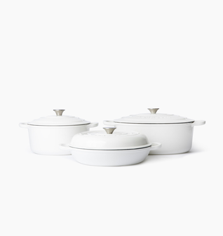 6-Piece Gourmet Enameled Cast Iron Cookware Bundle