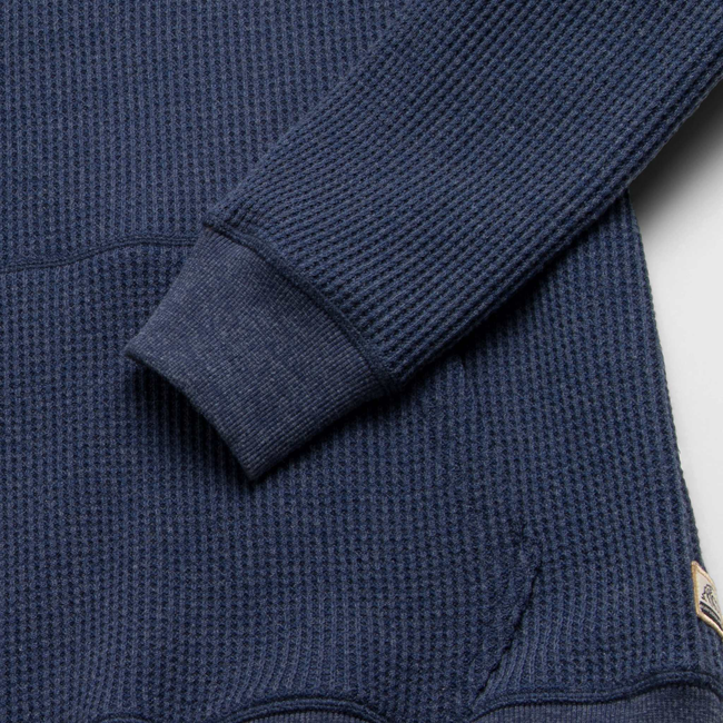 Ivan Waffle Thermal Hoodie - Navy Heather-gallery-44025210962178