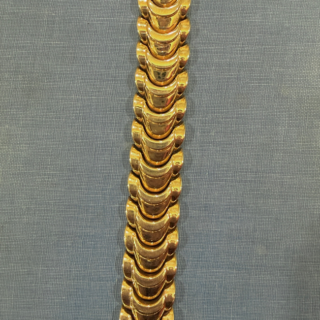 Vintage yellow 14K crescent moon-esque link bracelet, 6.5 inch fit-gallery-56719692005691