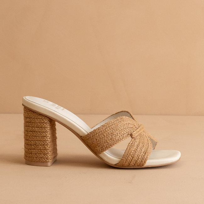 The Santiago | Toffee Raffia Block Heel-gallery-37684236517553