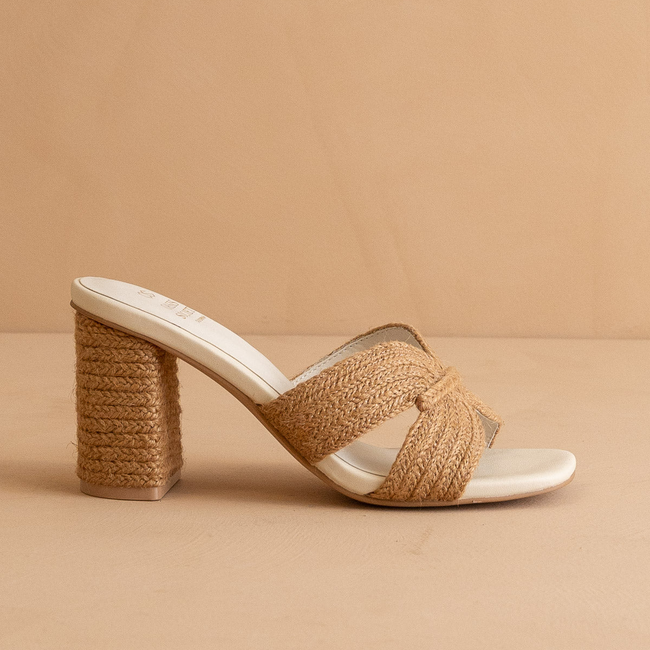 The Santiago | Toffee Raffia Block Heel-gallery-37684236517553