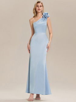 One Shoulder Knit Mermaid Evening Dress