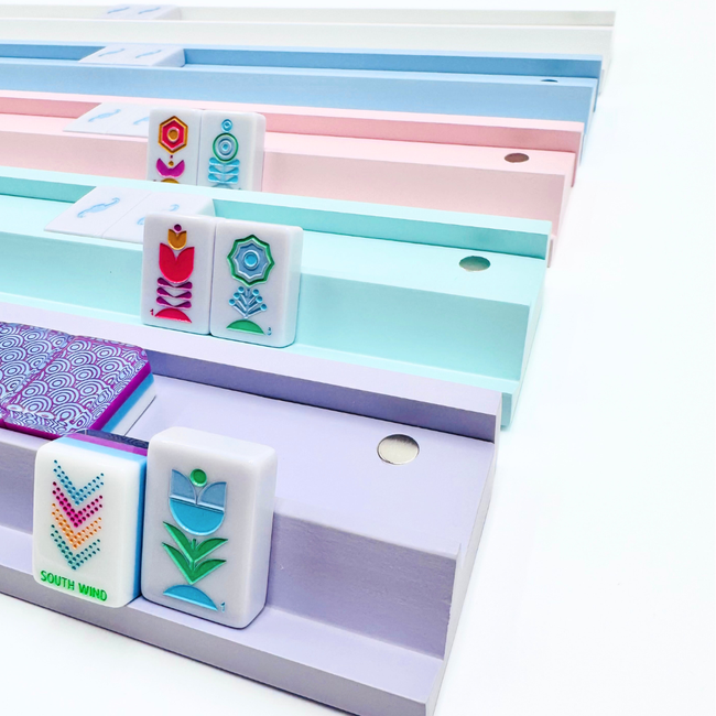 MAHJONG RACKS | Wooden | 4 Racks + 4 Magnetic Pushers-gallery-51371244749111