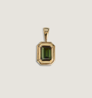 Brooklyn Emerald Cut Pendant Green Tourmaline