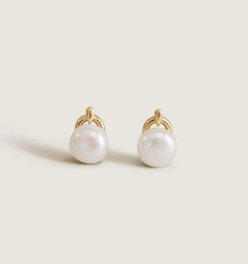Rose Pearl Earrings Gold