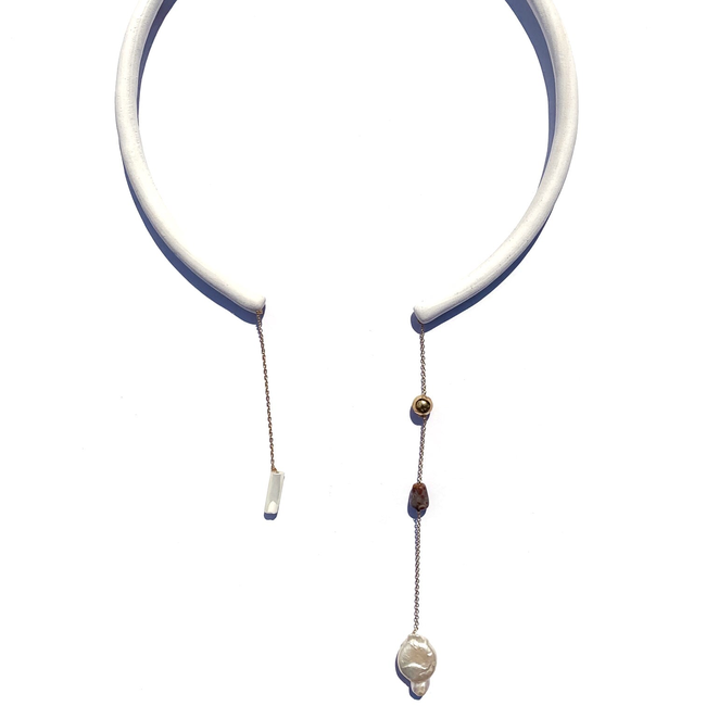 Open Choker with Pearl-gallery-19846892650648