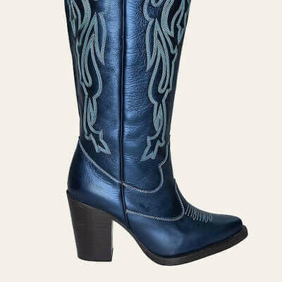Bristol Metallic Navy Wide Calf Boots-gallery-38281412313312
