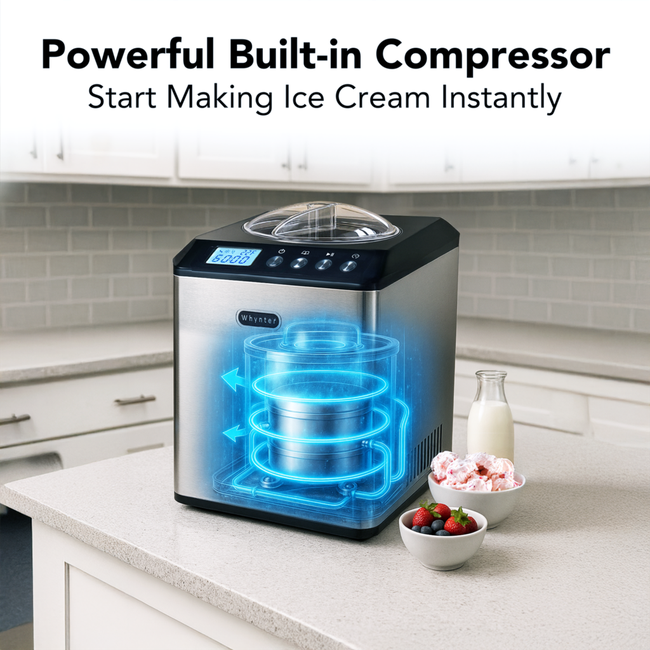Whynter 2.1 Quart Upright Ice Cream Maker with Stainless Steel Bowl ICM-201SB-gallery-46302115102968