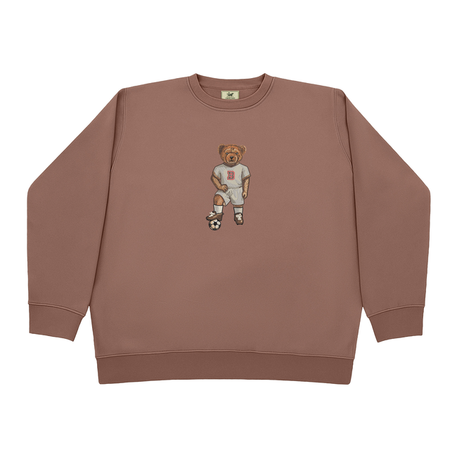 Brown Soccer Embroidered Crewneck-gallery-60371831587133