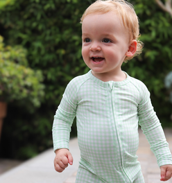 Pistachio Gingham Bamboo Sleeper