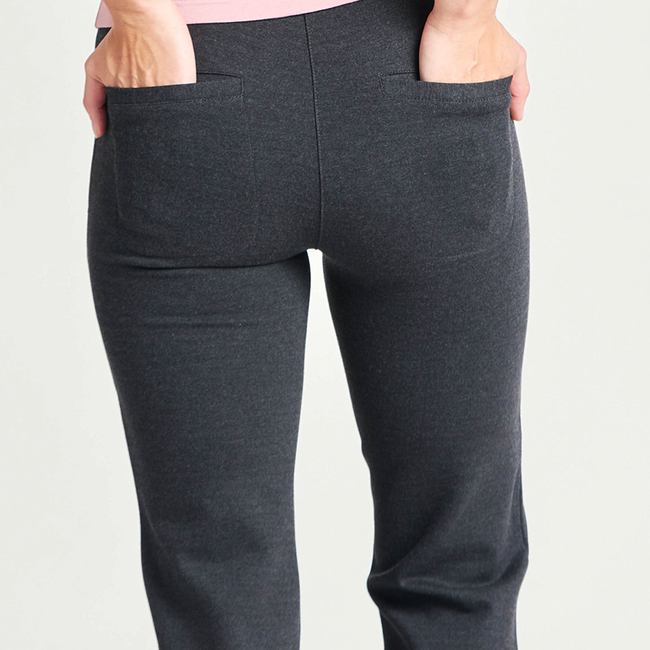Boot-Cut | Two-Pocket Dress Pant Yoga Pants (Charcoal)-gallery-38679863787772
