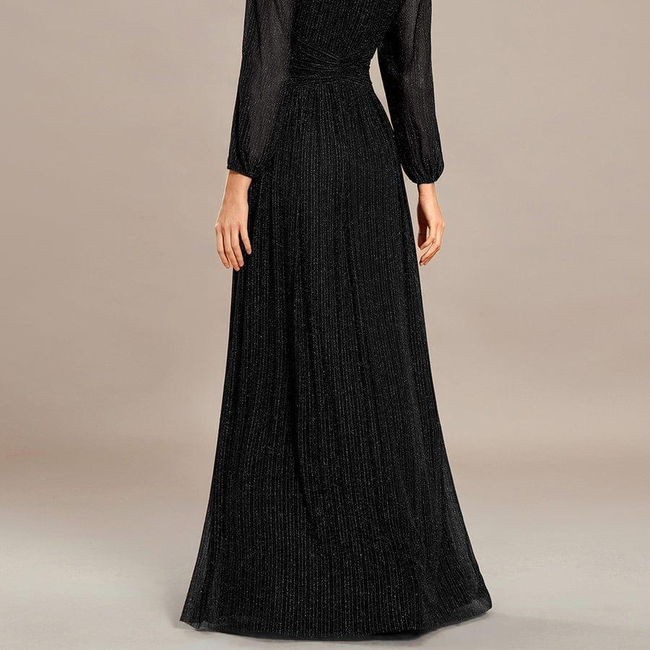 ever BRYM|Glittery Empire Waist Long Lantern Sleeves A-Line Evening Dress-gallery-31058964086858