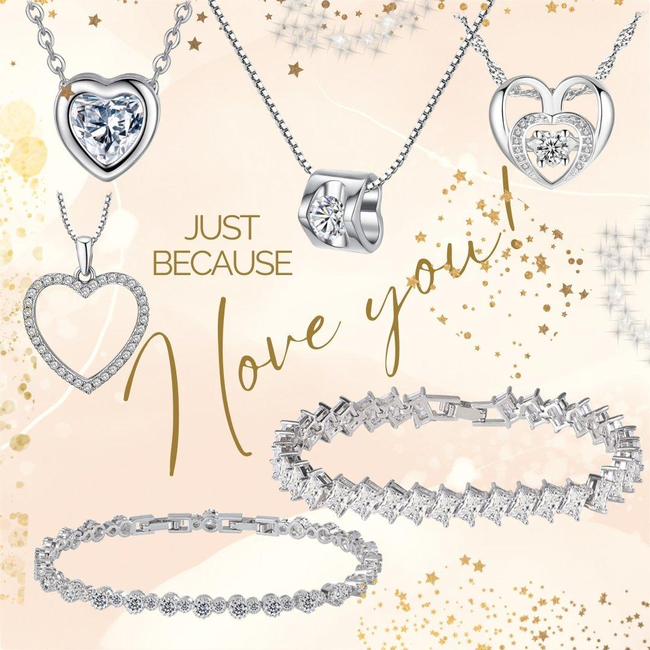 Heart Necklace Cubic Zirconia Crystal-gallery-30351662284858