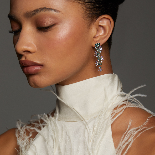 STELLAR CASCADE MULTI STONE LINEAR EARRINGS-gallery-48514462187779