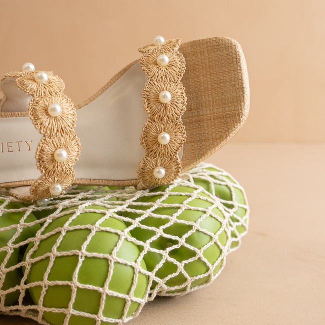 The Helena | Natural Raffia Resort Block Heel Sandal with Pearl Details-gallery-42229787263153