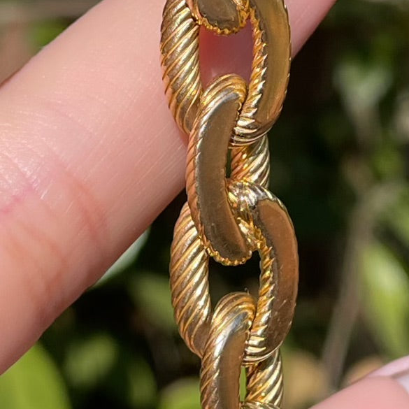 Vintage yellow 18K French Rollang fils et Cie link bracelet, 7.5 inch-gallery-49166766670139