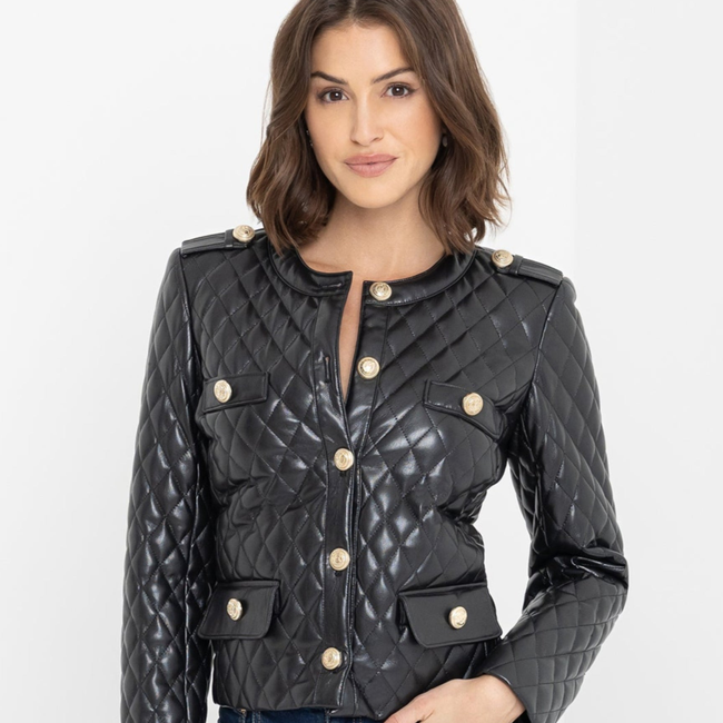 Brevel Quilted Vegan Leather Jacket-gallery-44646769328378