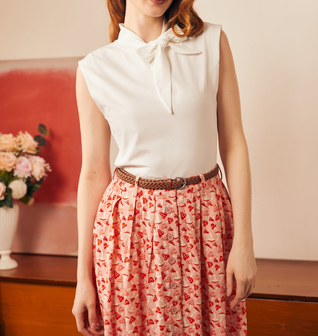 Retro Rendezvous Tie-Neck Top