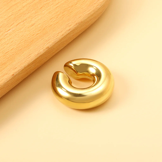 High Polished Gold Ear Cuff-gallery-42494614405370