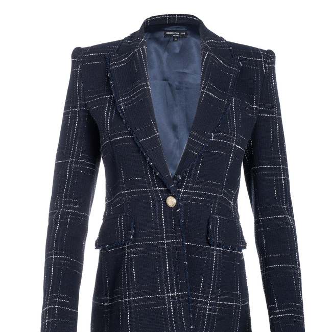 Aimee Windowpane Tweed Blazer-gallery-43031978606842