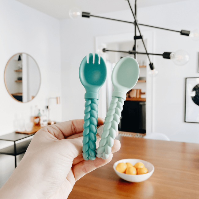 Sweetie Spoons™ - Silicone Baby Fork + Spoon Set-gallery-14591053824115