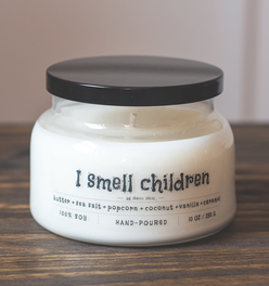 Halloween Candle I smell children - 10 oz | Popcorn + Sea Salt +Coconut +Vanilla +Caramel +Butter