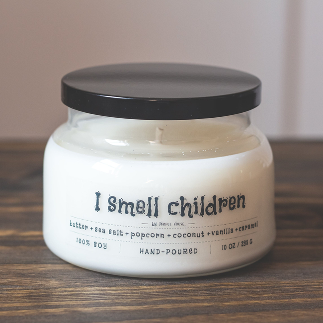 Halloween Candle I smell children - 10 oz | Popcorn + Sea Salt +Coconut +Vanilla +Caramel +Butter-gallery-28390932480070