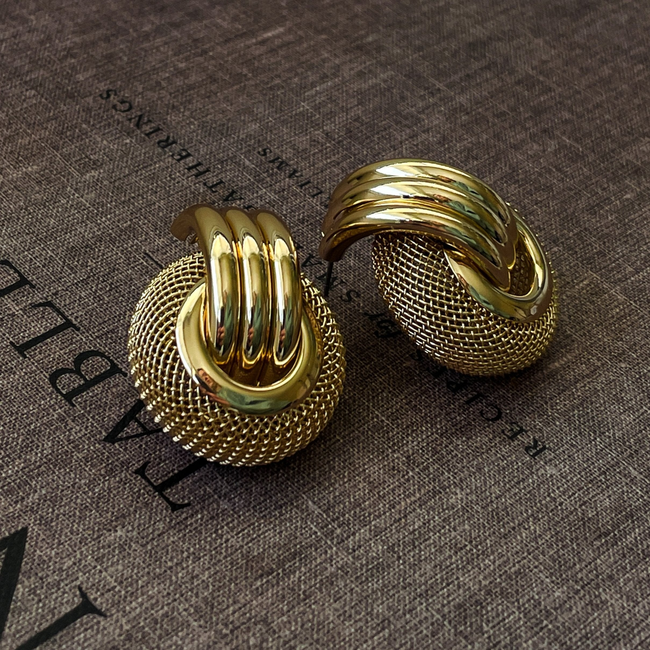 Large Gold Knot Earrings-gallery-31803521269835