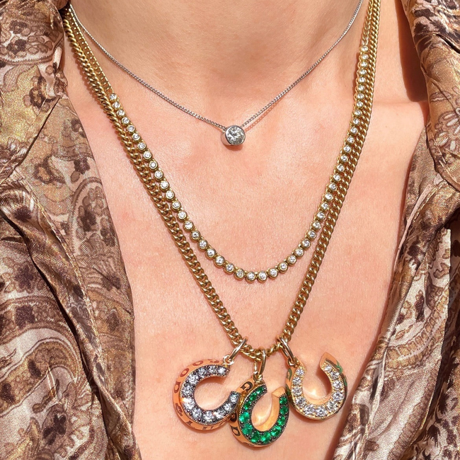 3GOG Original Good Luck Horseshoe Milgrain Pendant-gallery-56297449423163