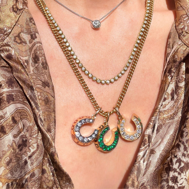 3GOG Original Good Luck Horseshoe Milgrain Pendant-gallery-56297449423163