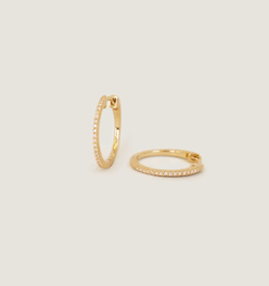 Pavé Diamond Hoop Earrings Large