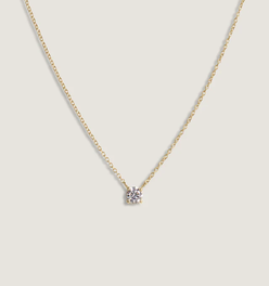 Solitaire Floating Round Diamond Necklace